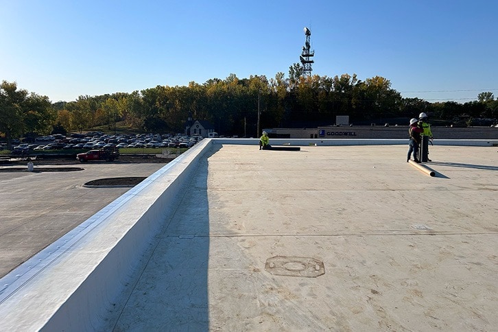 Contractors on a roof
