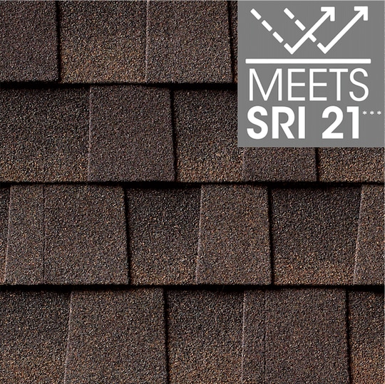 Timberline HDZ RS Aged Chestnut cool roof shingle, meets SRI 21