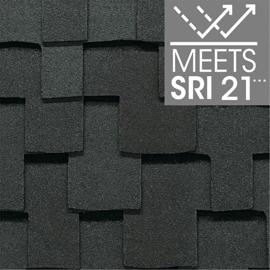 Grand Sequoia RS Charcoal roof shingle swatch, meets SRI 21