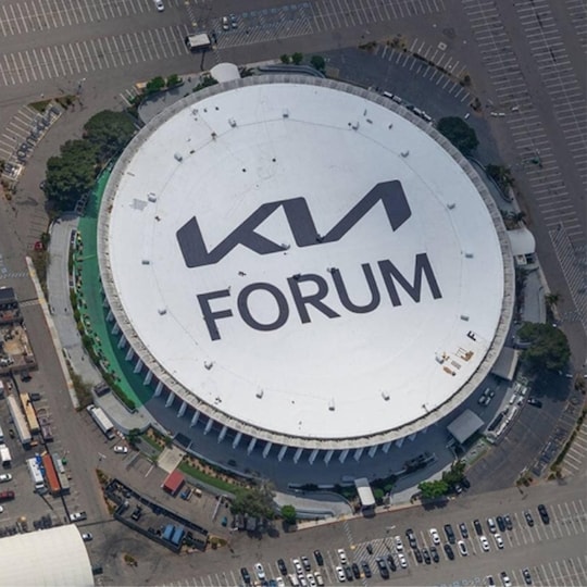 Overhead shot of Kia Forum.