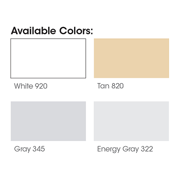 PVC membrane swatch colors: white, tan, gray, and light gray.