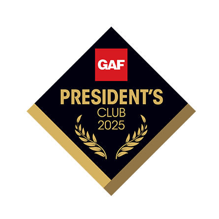 GAF President’s Club Award roofing contractor diamond