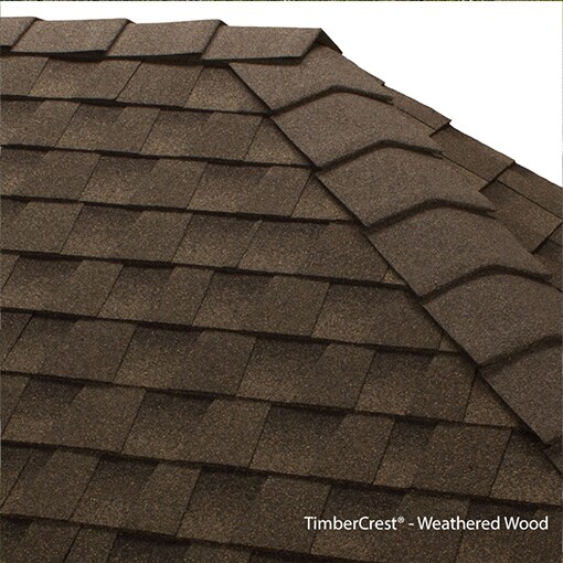 TimberCrest Premium Ridge Cap Shingles in Weathered Wood