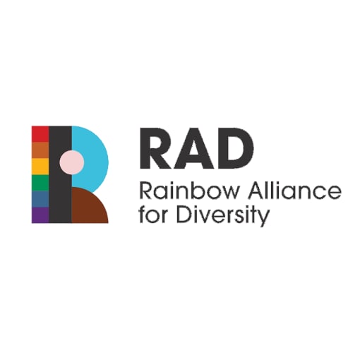 Logo de RAD, Rainbow Alliance for Diversity, un grupo comunitario de empleados de GAF