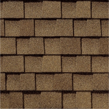 GAF Royal Sovereign Shingles in Golden Cedar color, an economical three tab shingle