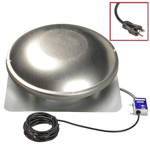 Master Flow EZ Cool Plug-in Power attic vent in silver