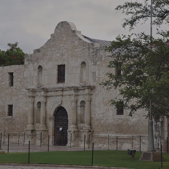 Front view of the Alamo Shrine with new GAF roof coatings