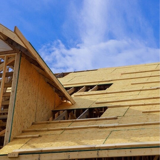 A house in mid-construction