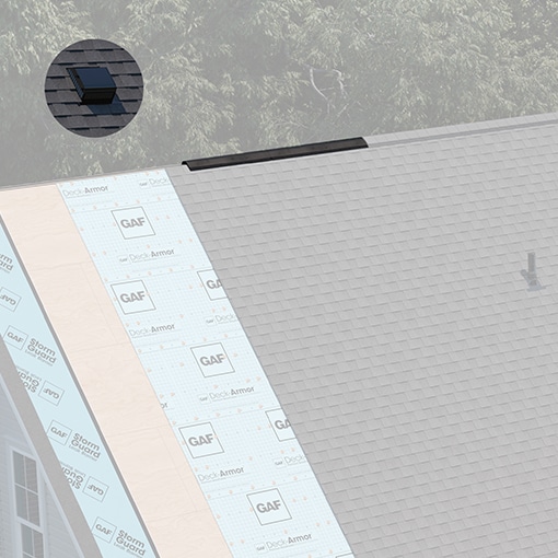 Roof with attic ventilation highlighted