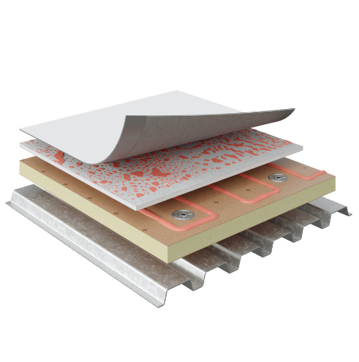 Roofing components of TPO, Fleece-Back Adhered school roofing package