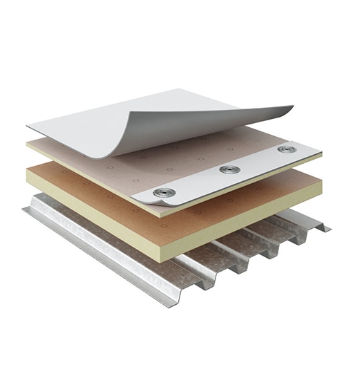 Roofing components of TPO, Smooth Mechanically Attached school rooftop solution