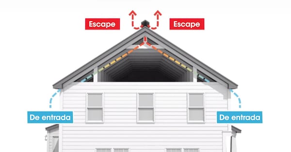 Diagram of intake and exhaust ventilation