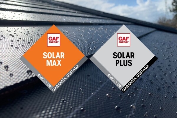 Solar warranty logos from GAF Energy. 