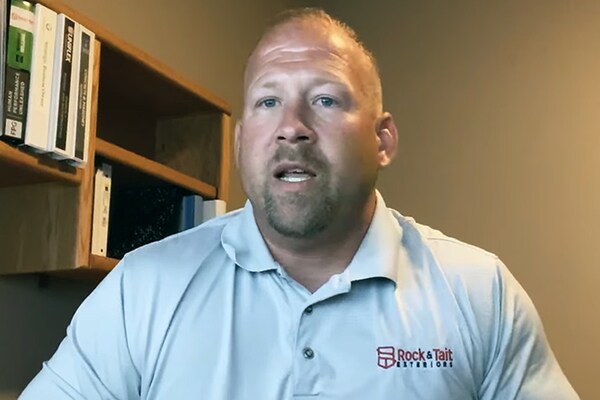 Kae Rockow, of Rock & Tate Exteriors, LLC., giving a testimonal about using GAF SmartMoney