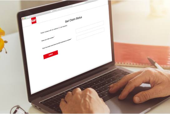 Laptop open to GAF Check your Claim Status