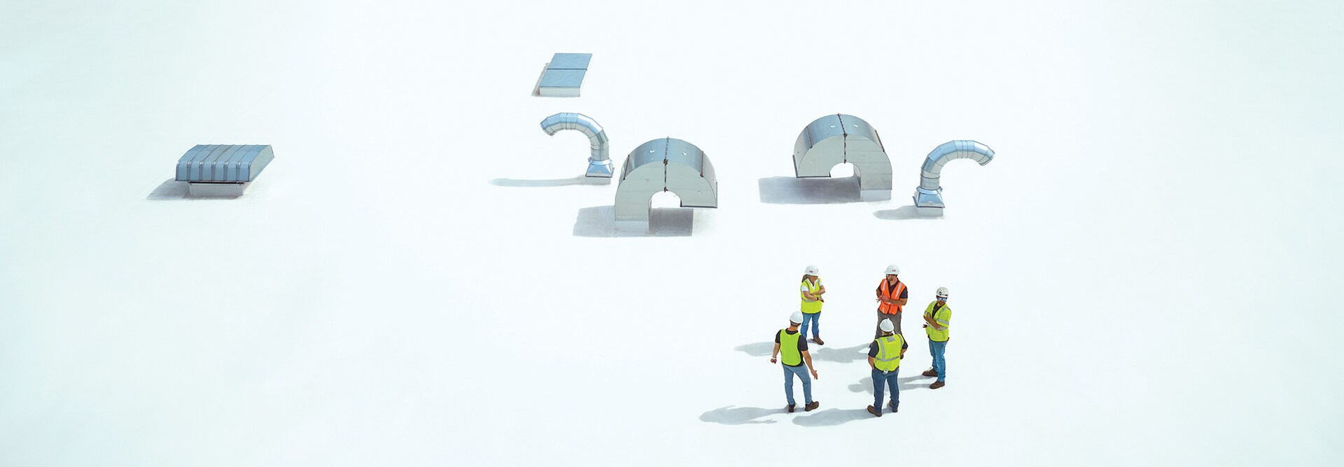 GAF certified commercial roofing contractors installing boards