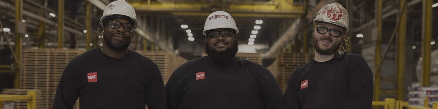 Three GAF roofing employees in Michigan City