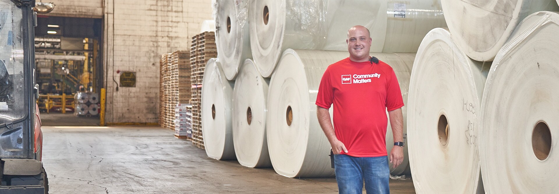 GAF employee at a manufacturing plant