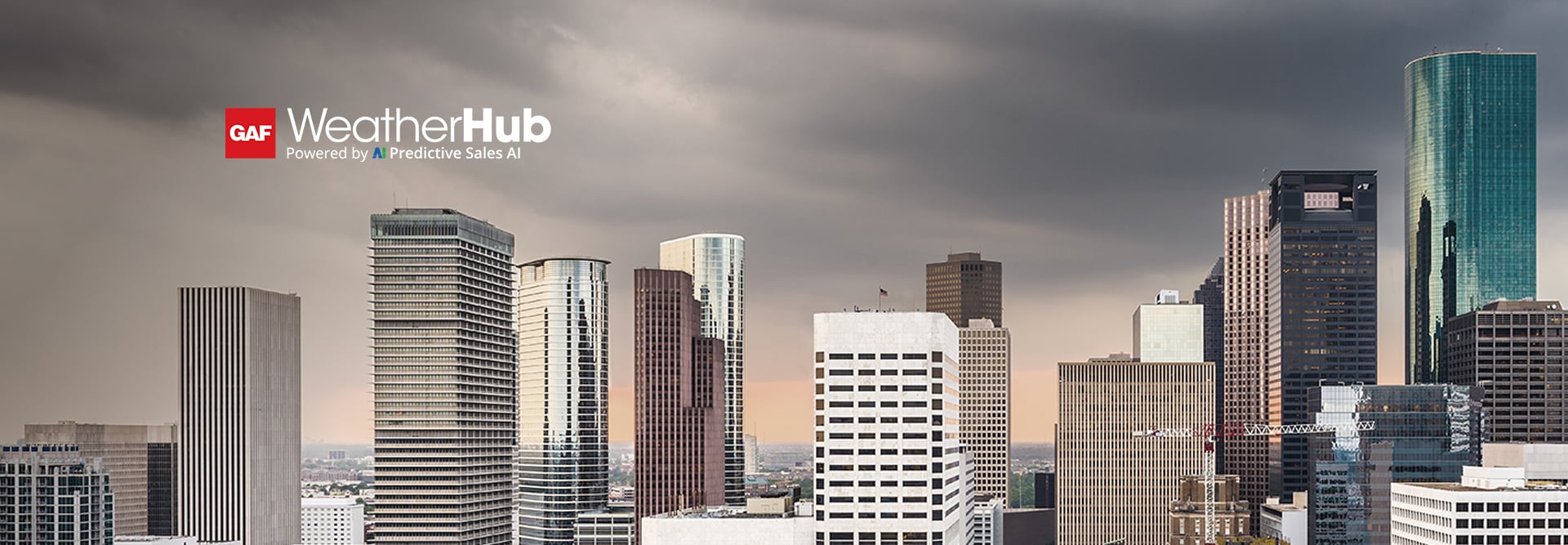 City landscape with commercial buildings