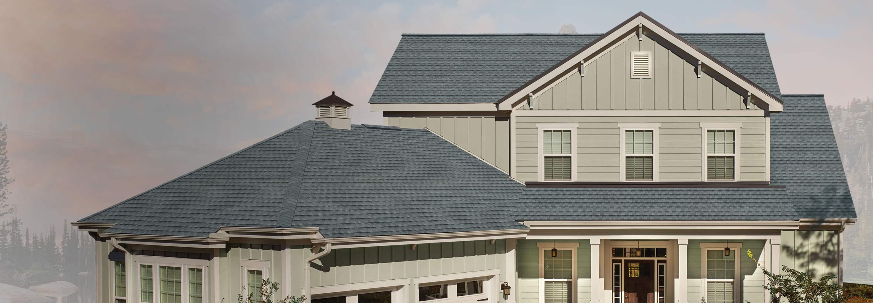 Home with gray roof shingles