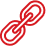 chains icon in red 