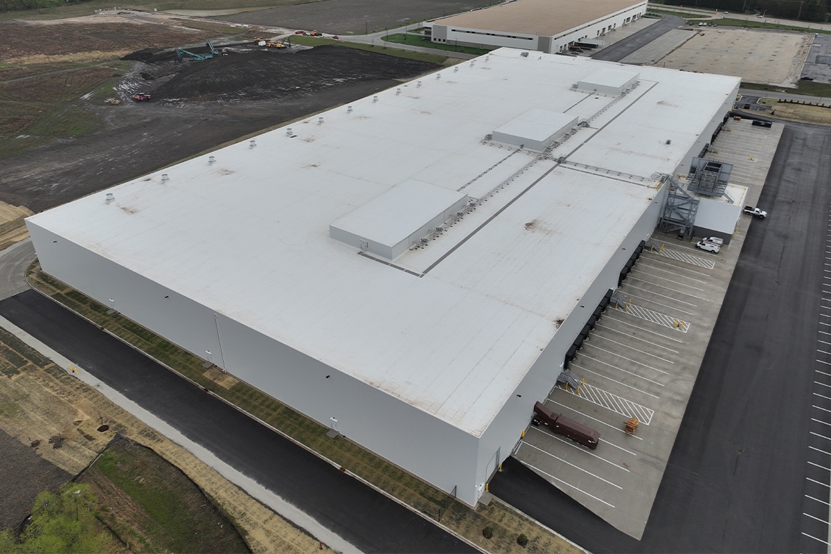 Left angle bird’s-eye view of the Wisconsin Saputo Cheese facility