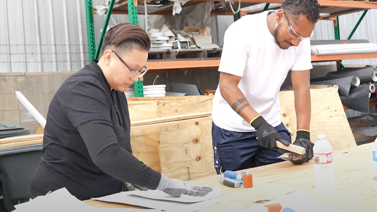 GAF Roofing Academy students learning to be roofers
